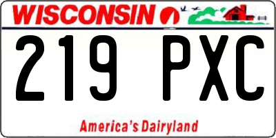 WI license plate 219PXC