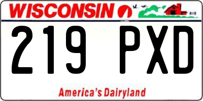 WI license plate 219PXD