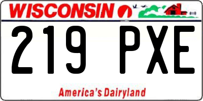 WI license plate 219PXE
