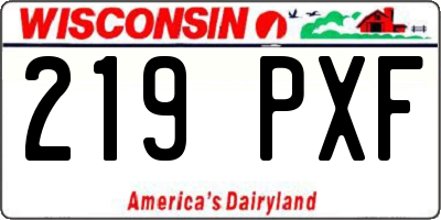 WI license plate 219PXF