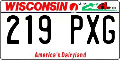 WI license plate 219PXG
