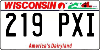 WI license plate 219PXI