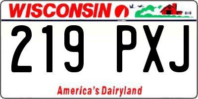 WI license plate 219PXJ
