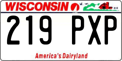 WI license plate 219PXP