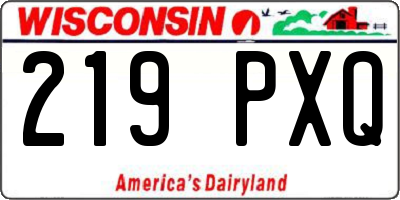 WI license plate 219PXQ