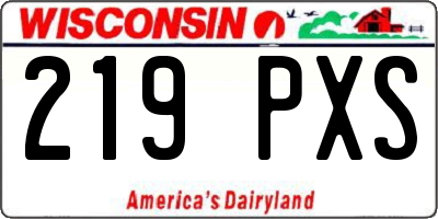 WI license plate 219PXS
