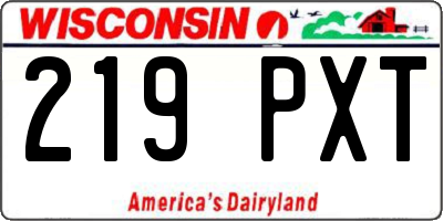 WI license plate 219PXT