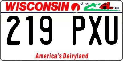 WI license plate 219PXU