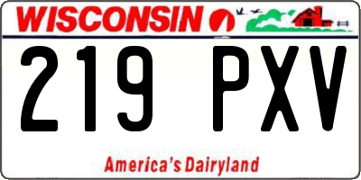 WI license plate 219PXV