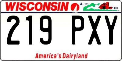 WI license plate 219PXY