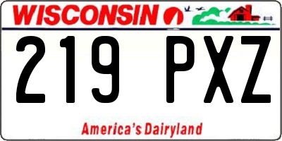WI license plate 219PXZ