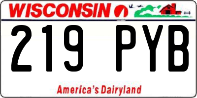 WI license plate 219PYB