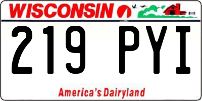 WI license plate 219PYI