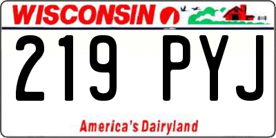 WI license plate 219PYJ