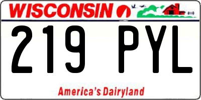 WI license plate 219PYL