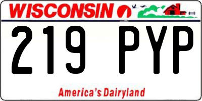 WI license plate 219PYP
