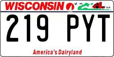 WI license plate 219PYT