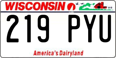 WI license plate 219PYU