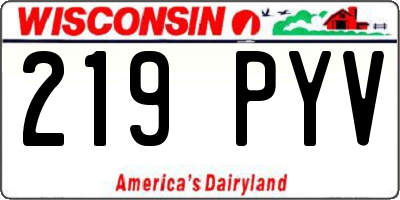 WI license plate 219PYV