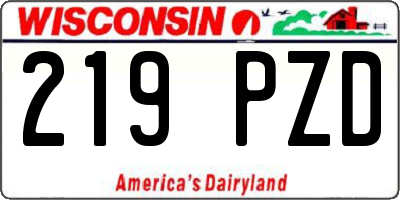 WI license plate 219PZD