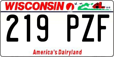 WI license plate 219PZF