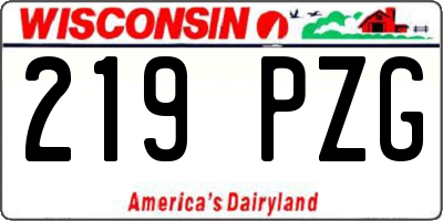 WI license plate 219PZG