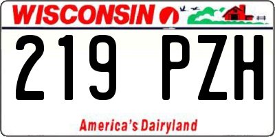 WI license plate 219PZH
