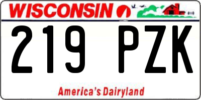 WI license plate 219PZK