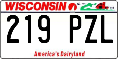 WI license plate 219PZL