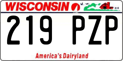 WI license plate 219PZP