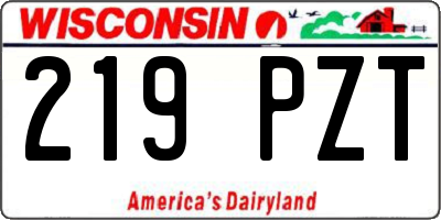 WI license plate 219PZT