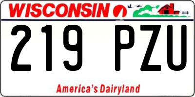 WI license plate 219PZU