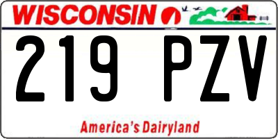 WI license plate 219PZV