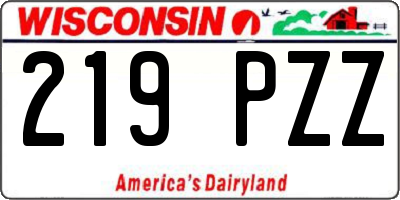 WI license plate 219PZZ