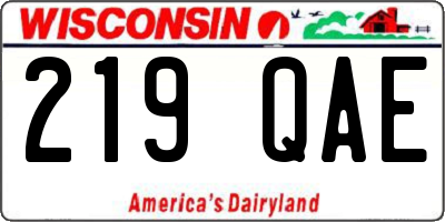 WI license plate 219QAE