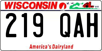 WI license plate 219QAH
