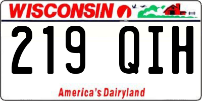 WI license plate 219QIH