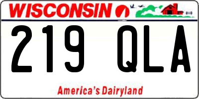 WI license plate 219QLA