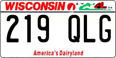 WI license plate 219QLG
