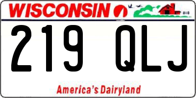 WI license plate 219QLJ