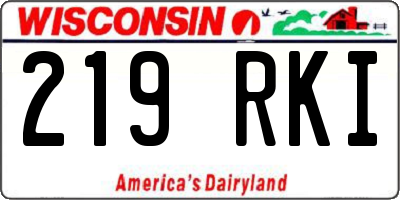 WI license plate 219RKI