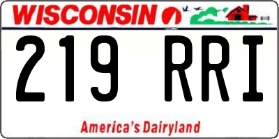 WI license plate 219RRI