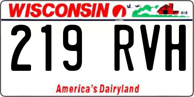WI license plate 219RVH