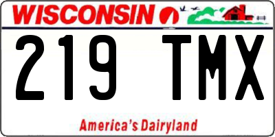 WI license plate 219TMX