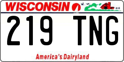 WI license plate 219TNG