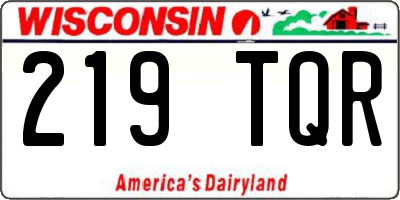 WI license plate 219TQR