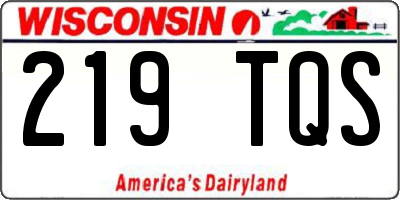 WI license plate 219TQS