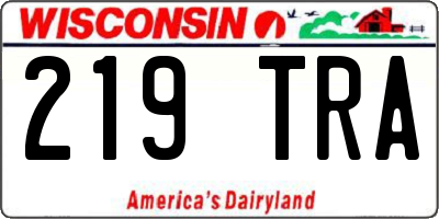 WI license plate 219TRA