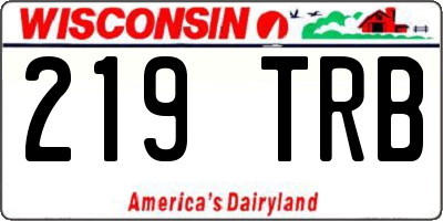 WI license plate 219TRB