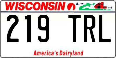 WI license plate 219TRL